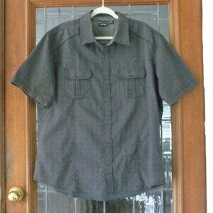 BURNSIDE SIZE XXL GRAY SHORT SLEEVE SHIRT
